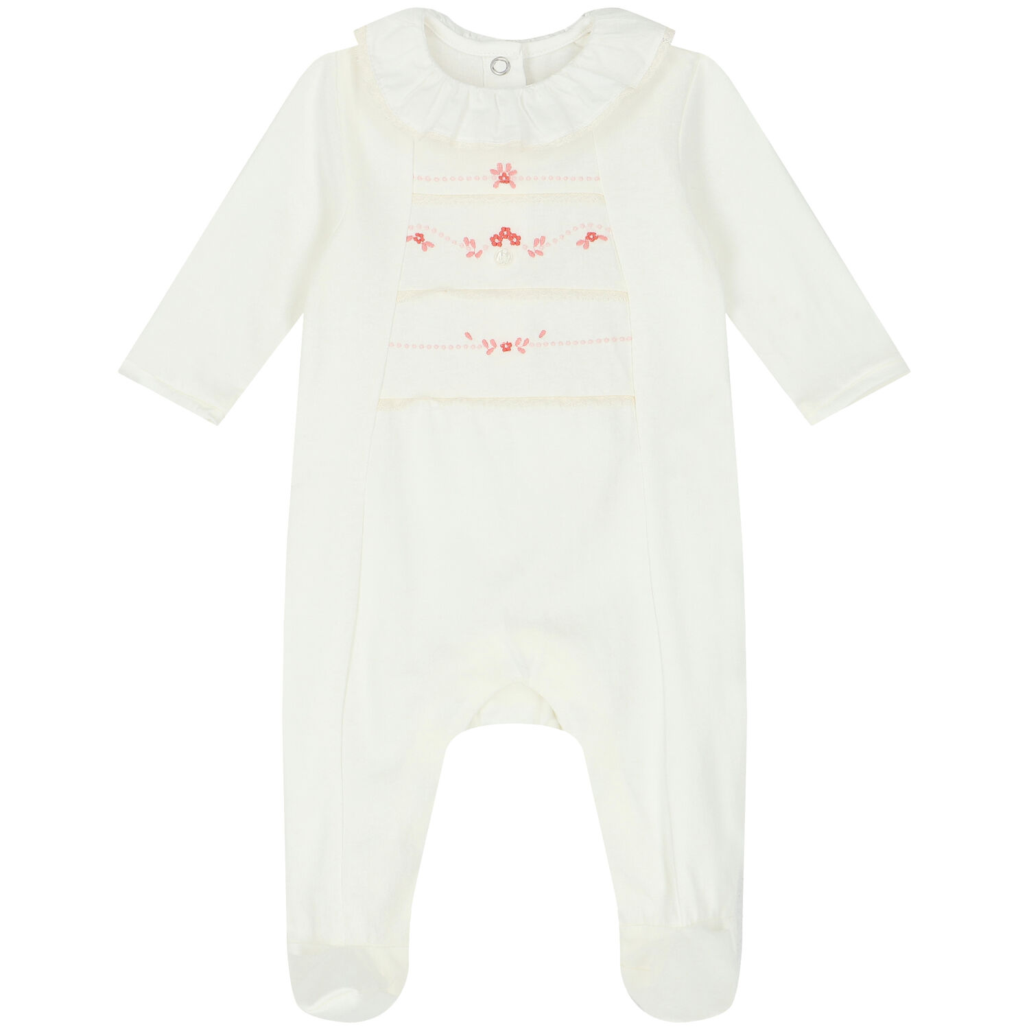 Baby Girls Ivory Floral Babygrow, 2, hi-res