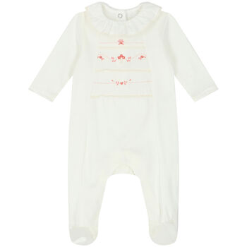 Baby Girls Ivory Floral Babygrow
