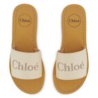 Girls Mini Me Ivory & Beige Logo Sliders, 1, hi-res
