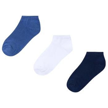 Boys Blue, Navy Blue & White Socks (3 Pack) 
