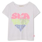 تيشيرت بنات بالشعار باللون الأبيض مرصع بأحجار الراين, 1, hi-res