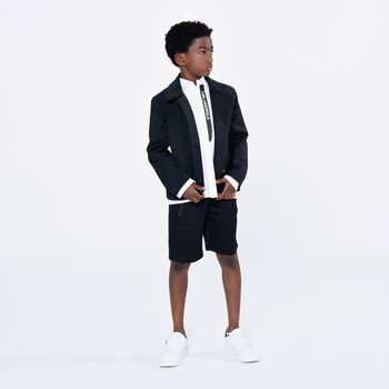 Boys Black Logo Shorts