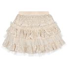 Girls Beige Lace Sequin Tiered Olivia Skirt, 1, hi-res