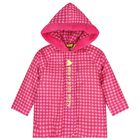 Girls Pink Gingham Logo Hooded Puffer Coat, 1, hi-res