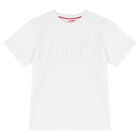 Boys White Cotton Logo T-Shirt, 3, hi-res