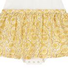 Baby Girls Ivory & Gold Barocco Bodysuit Dress, 1, hi-res