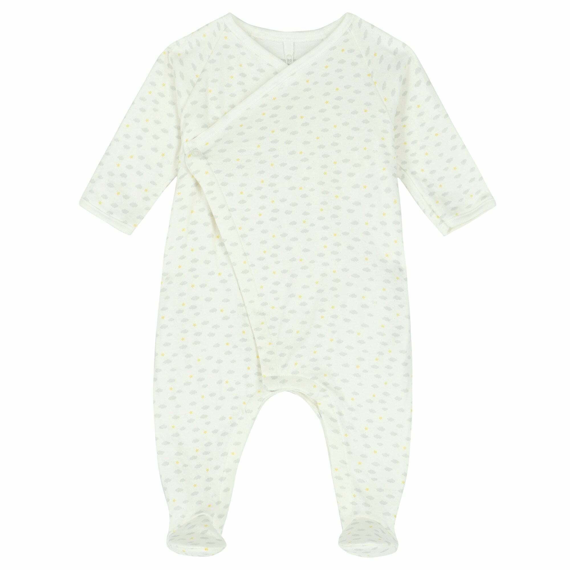 Petit Bateau Ivory Organic Cotton Cloud Babygrow Junior Couture UAE