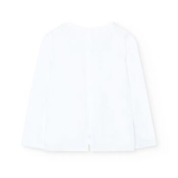 Girls Ivory Floral Long Sleeve Top