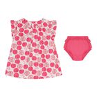 Baby Girls Pink Apple Dress, 1, hi-res