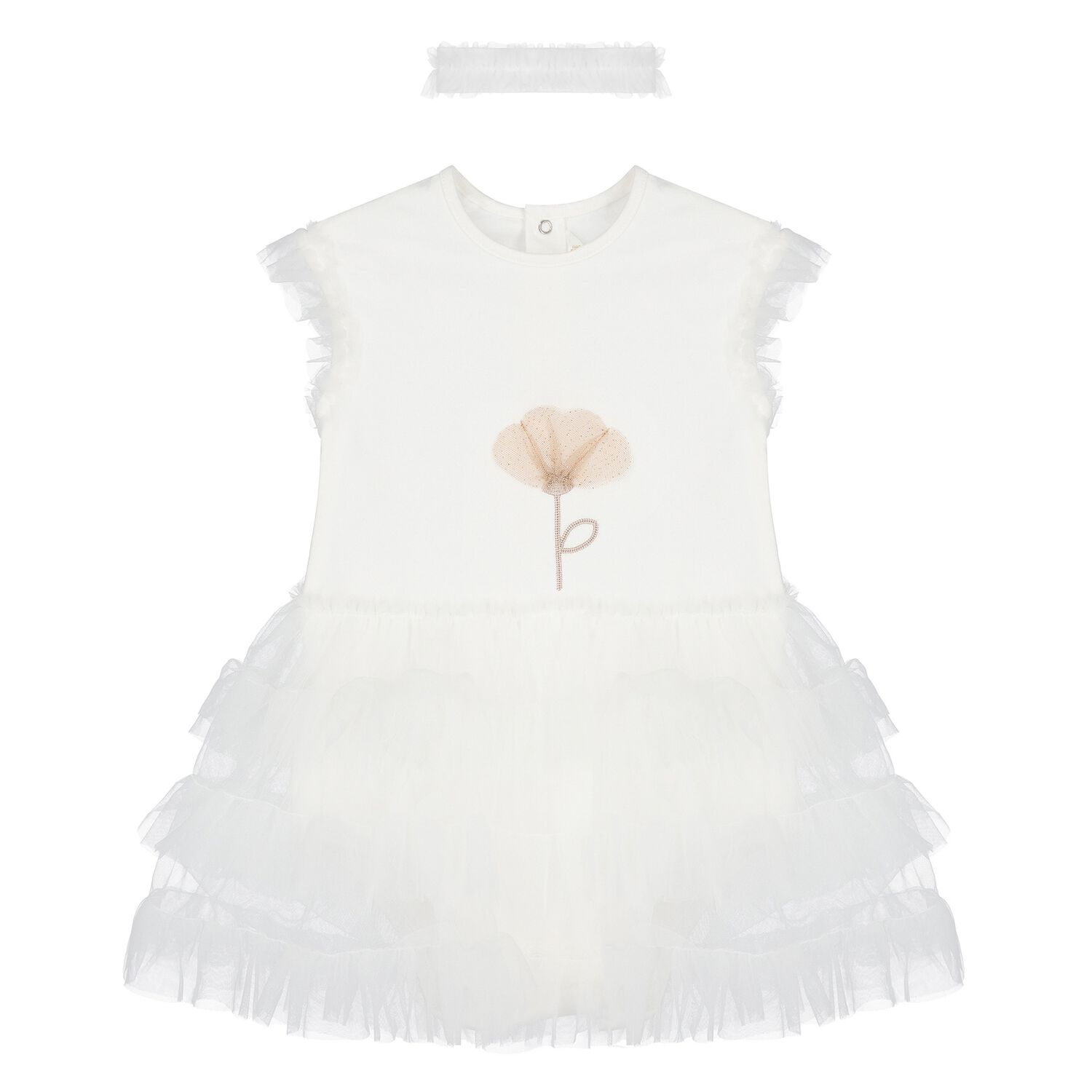 Baby Girls White Tutu Dress Set, 2, hi-res