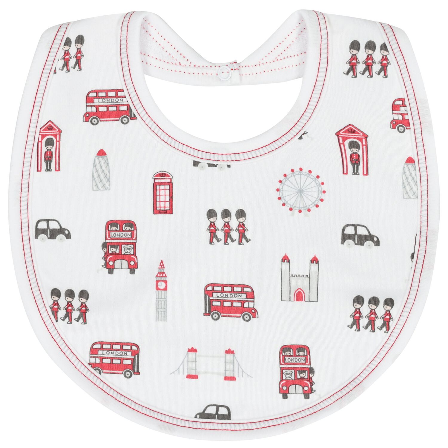 Baby Boys White Lively London Bib, 1, hi-res image number null