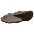 حذاء بنات من الجلد بالشعار باللون البيج, 1, hi-res