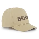 Boys Beige Logo Cap, 1, hi-res