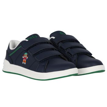 Boys Navy Blue Logo Trainers