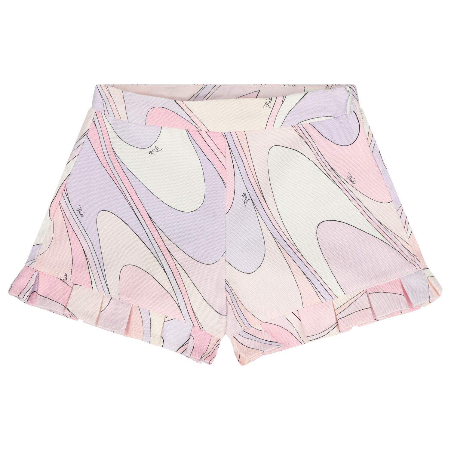 Girls Pink & White Iride Shorts, 1, hi-res