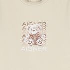 Beige & Ivory Teddy Bear Logo Babygrow, 1, hi-res
