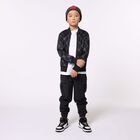 Boys Black Logo Zip Up Top, 1, hi-res
