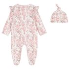 Baby Girls White & Pink Africa Babygrow Gift Set  , 1, hi-res