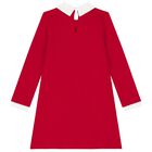 Girls Red Teddy Bear Dress, 1, hi-res