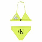 Girls Neon Yellow Logo Bikini, 1, hi-res