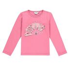 توب باكمام باللون الوردى للبنات, 1, hi-res