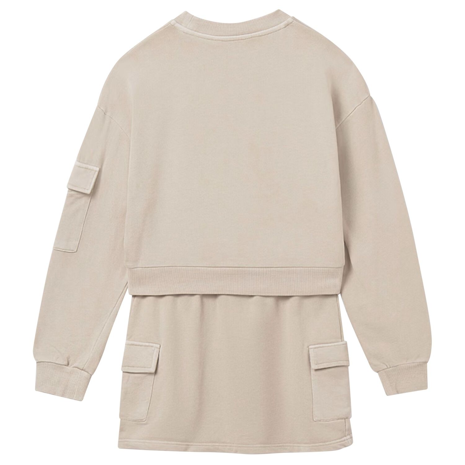 طقم تنور بنات كارجو باللون الرمادى, 1, hi-res