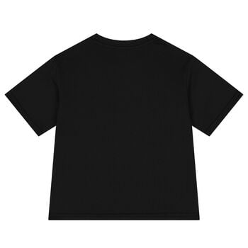   تيشيرت بنات بالشعار باللون الأبيض و الأسود