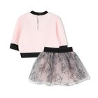 Younger Girls Pink & Black Logo Tulle Skirt Set, 1, hi-res