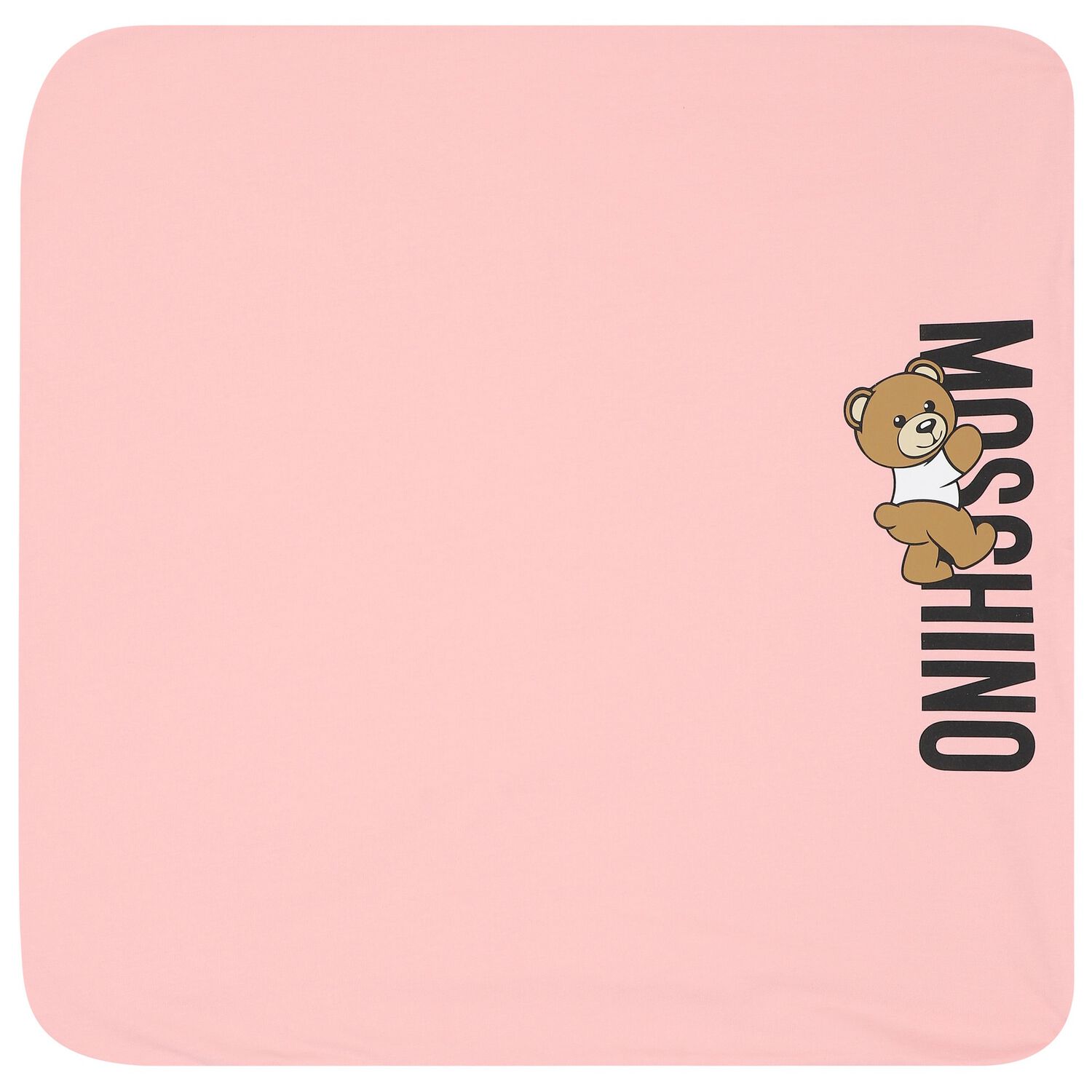 Girls Pink Teddy Bear Logo Baby Blanket, 3, hi-res