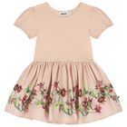 Younger Girls Pink Floral Print Dress, 1, hi-res