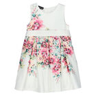 Girls Ivory Floral Dress, 1, hi-res