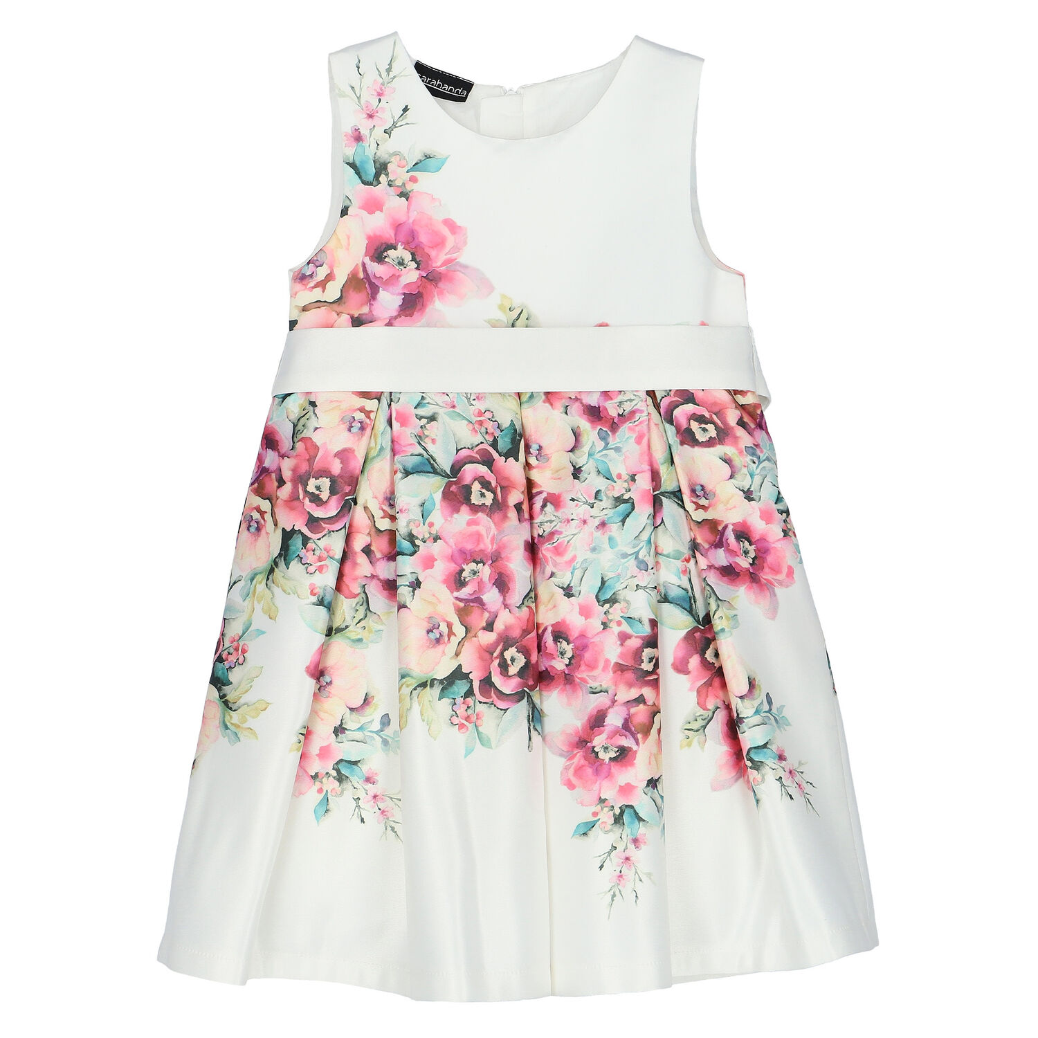Girls Ivory Floral Dress, 1, hi-res image number null