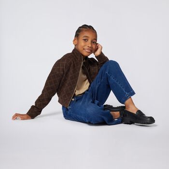 Girls Brown Logo Cardigan, 1 Girls Brown Logo Cardigan