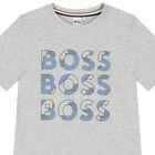 Boys Grey Logo T-Shirt, 5, hi-res