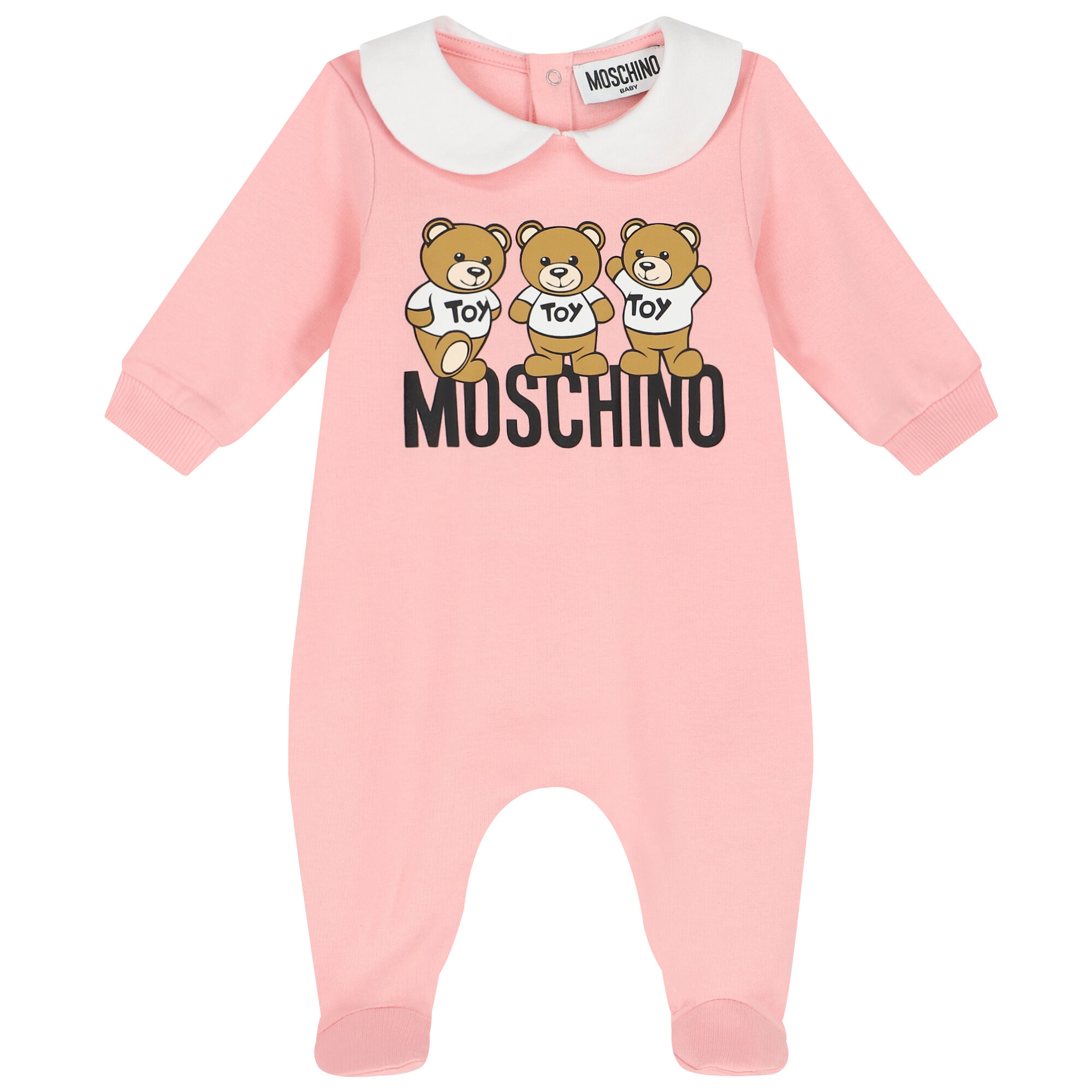 Moschino Pink Teddy Bear Logo Babygrow Junior Couture UAE