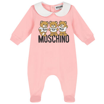 Pink Teddy Bear Logo Babygrow