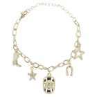 Girls Gold Cowgirl Charm Bracelet, 1, hi-res
