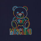 Navy Blue Teddy Logo Baby Blanket, 1, hi-res