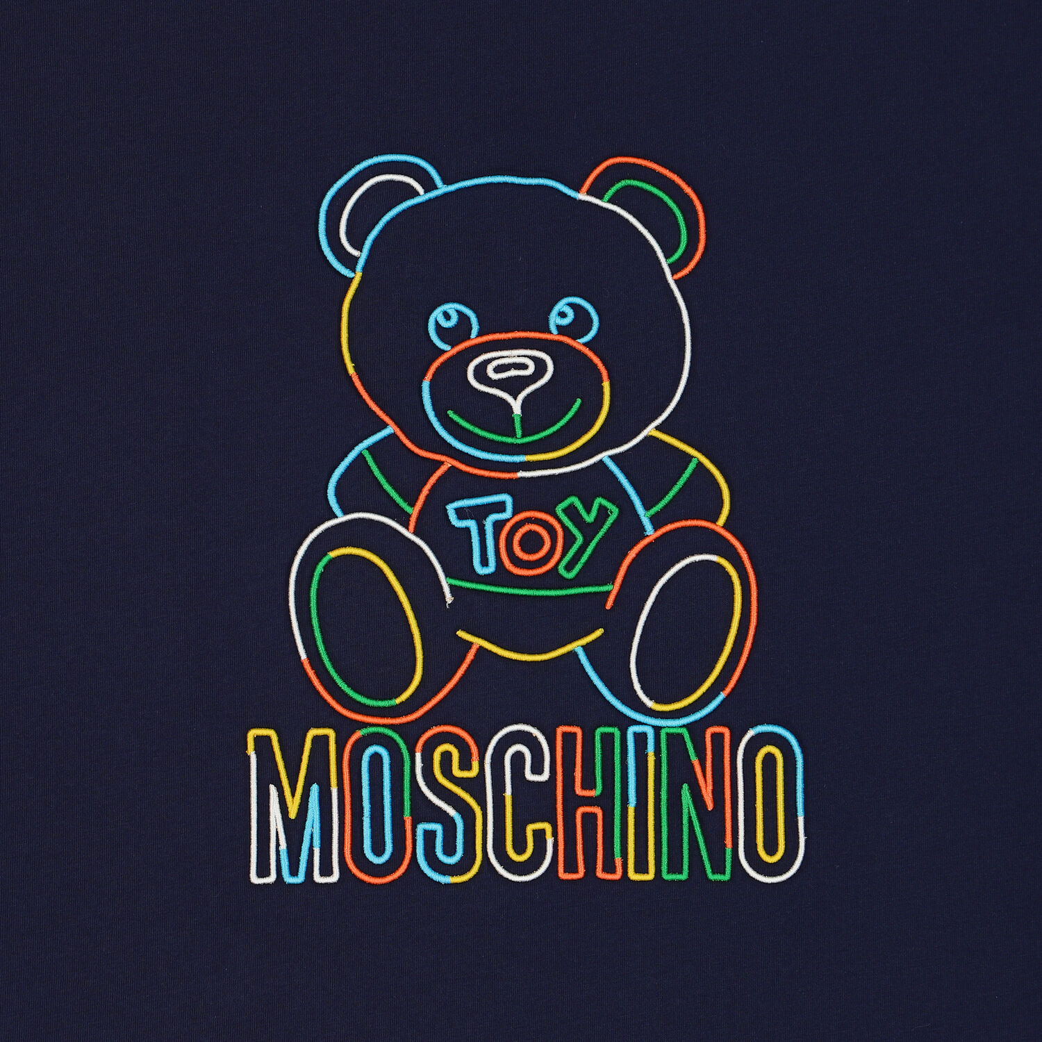 Navy Blue Teddy Logo Baby Blanket, 1, hi-res