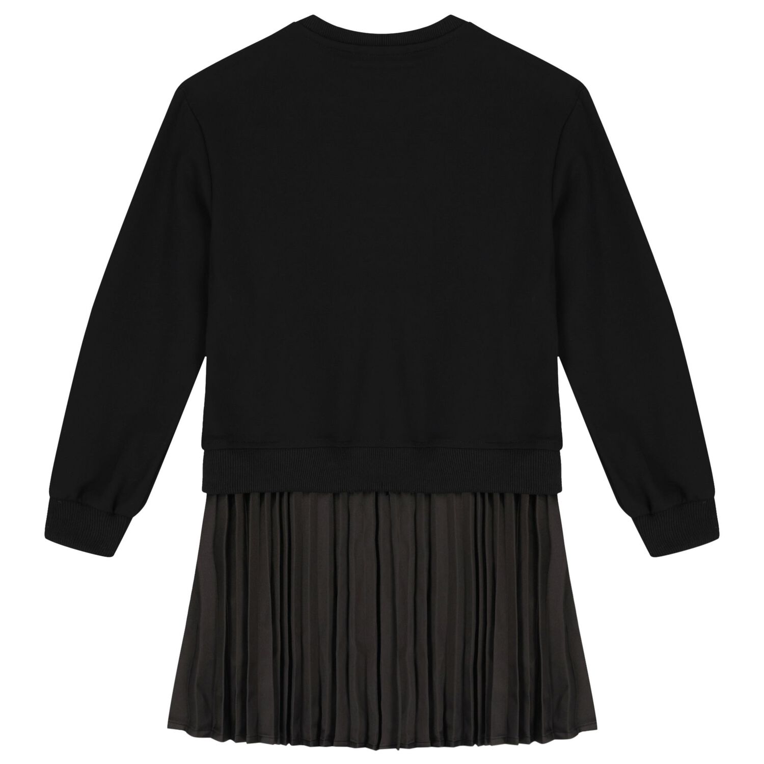 فستان للبنات بالشعار باللون الأسود, 1, hi-res