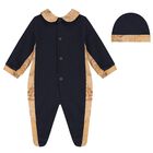 White & Beige Geo Map Babygrow Set, 2, hi-res