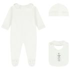 Baby Girls White Babygrow & Hat Gift Set, 1, hi-res