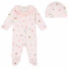 طقم افرول وقبعة مطبع باللون الوردى للبنات, 1, hi-res