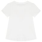 Girls White Logo T-Shirt, 1, hi-res