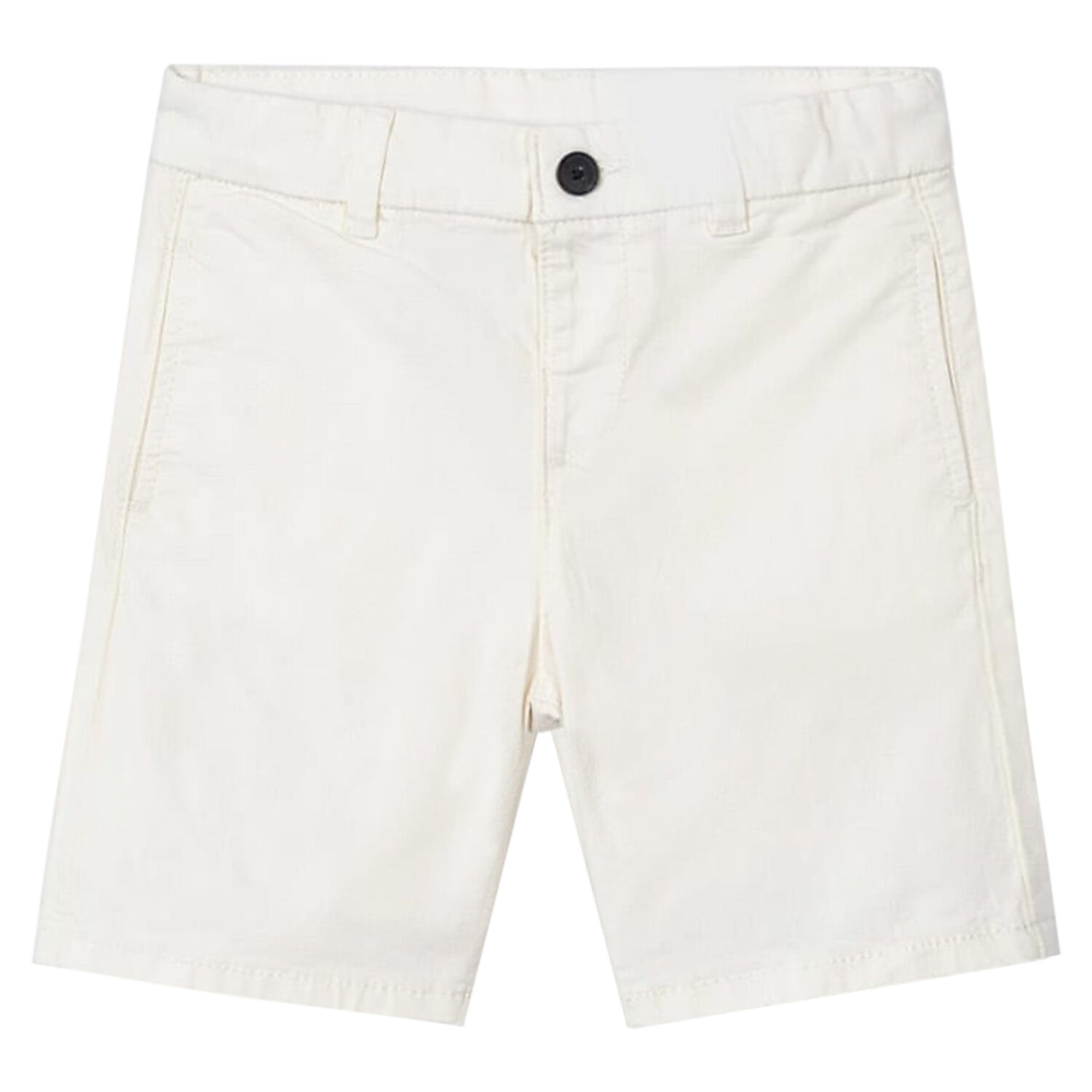 Boys Off White Cotton Twill Shorts, 2, hi-res image number null