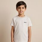 Younger Boys Beige Logo T-Shirt, 1, hi-res
