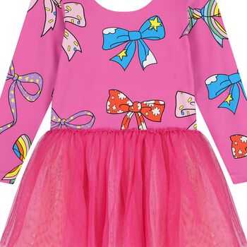 Girls Pink Bow Dress