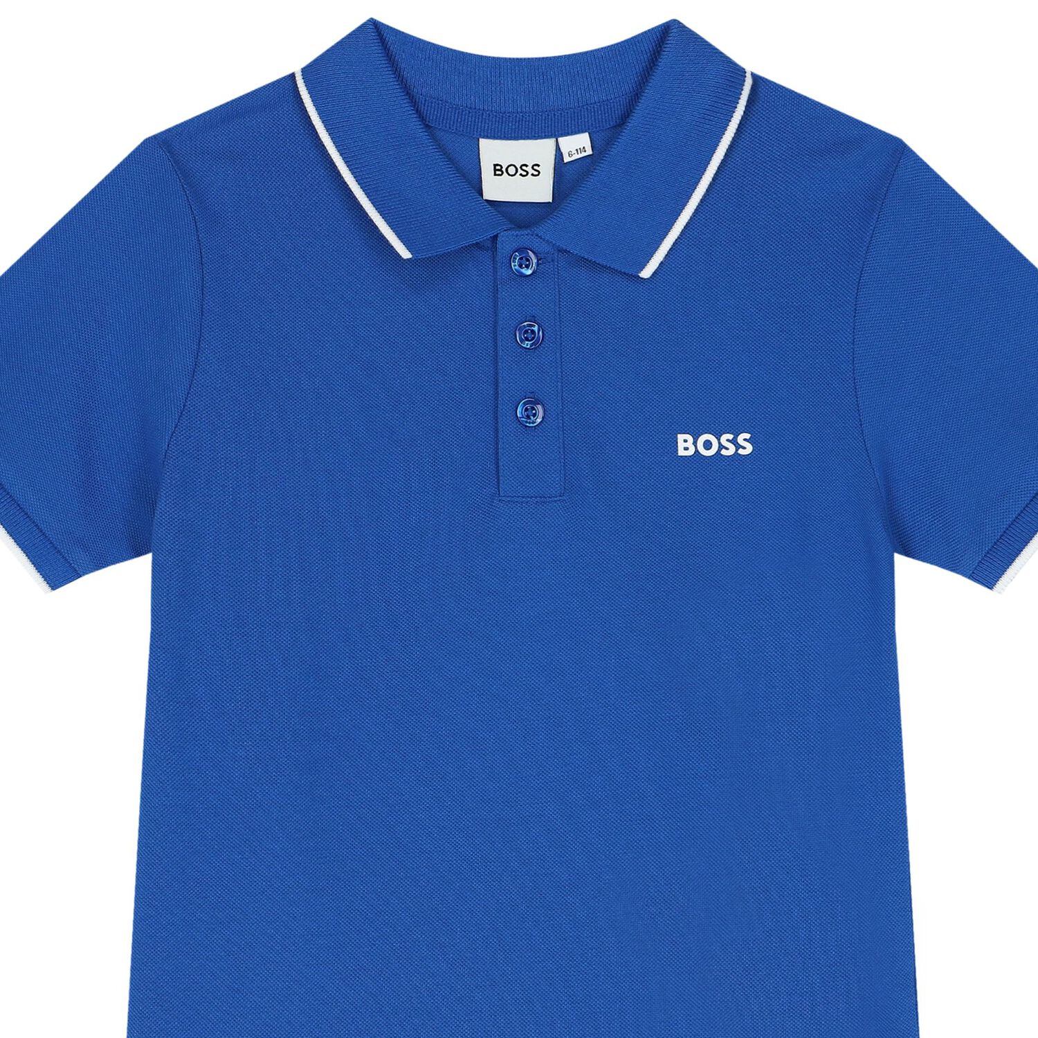 Boys Blue Logo Polo Shirt, 3, hi-res image number null