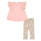 Younger Girls Pink, White & Green Leggings Set, 1, hi-res