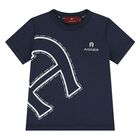Younger Boys Navy Blue Logo T-Shirt , 3, hi-res